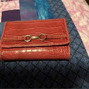 Nine West Pink Croc-Embossed Wallet
